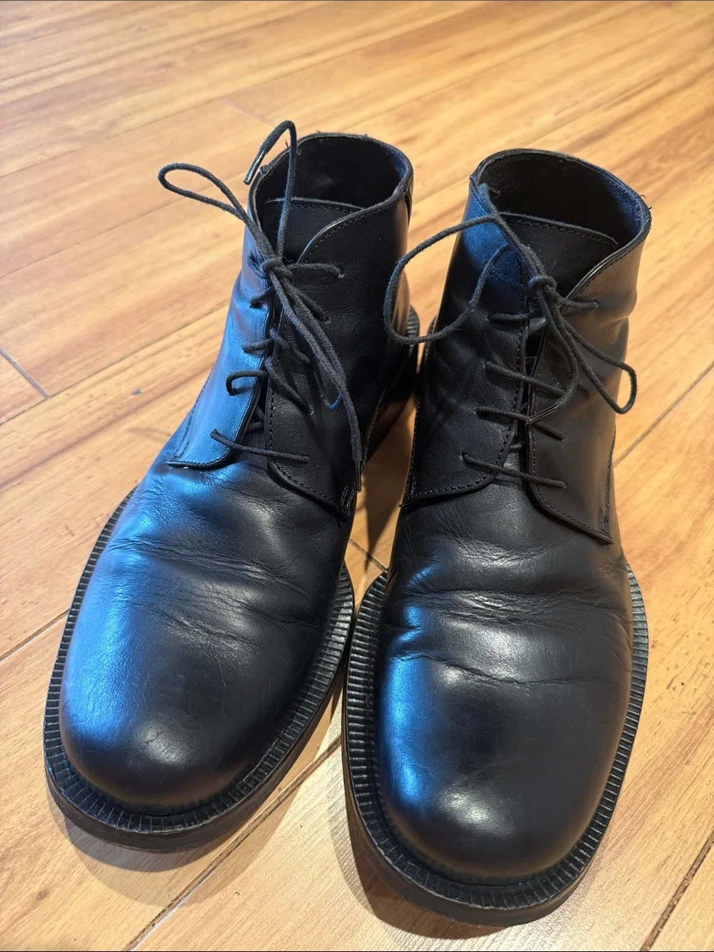 Kenneth Cole Collection Italian Leather Chukka Boots Black